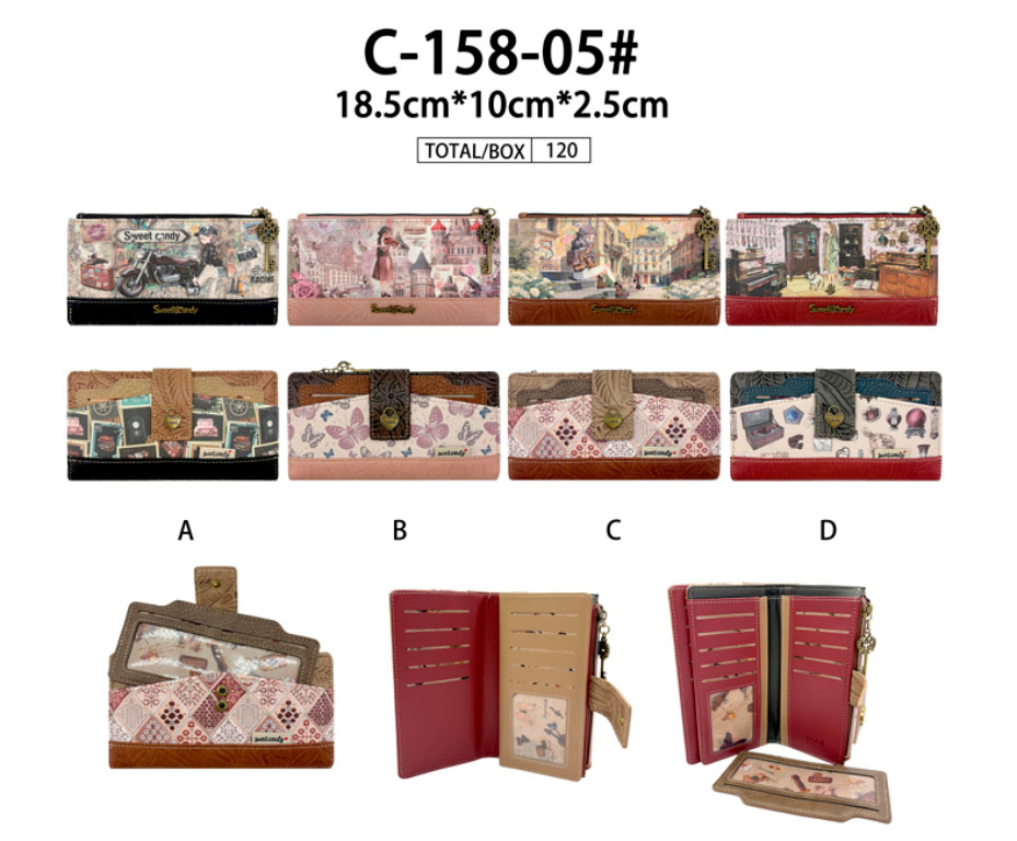 CGC158-05-All Cartera Sintética de Mujer Muñeca Sweet Candy con Tarjetero Extraíble y Mini Solapa de Botón - Imagen 1