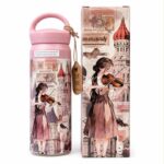 Botella Termo 500ml con Diseño de Muñeca Sweet Candy y Base Antideslizante de Mujer