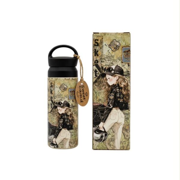 Botella Termo Pequeña 400ml de Mujer con Diseño Muñeca Sweet Candy y Caja Decorativa - Imagen 3