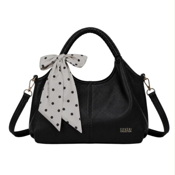 Bolso de Mano Sintético Coveri Collection con Lazo Decorativo y Asas Cortas Trenzadas - Imagen 4