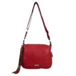 Bolso de Hombro Sintético Coveri Collection con Cremallera Inferior Decorativa y Flecos - Imagen 9