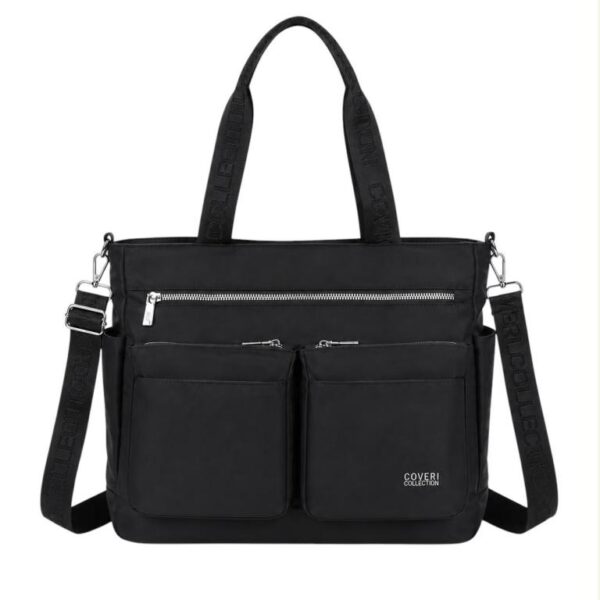 Amplio Bolso de Hombro en Nylon para Mujer con 9 Compartimentos y Gran Calidad Coveri Collection - Imagen 4