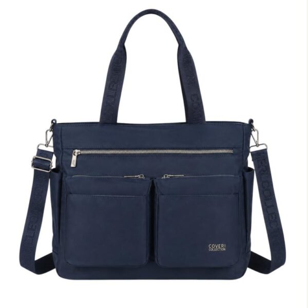 Amplio Bolso de Hombro en Nylon para Mujer con 9 Compartimentos y Gran Calidad Coveri Collection - Imagen 6
