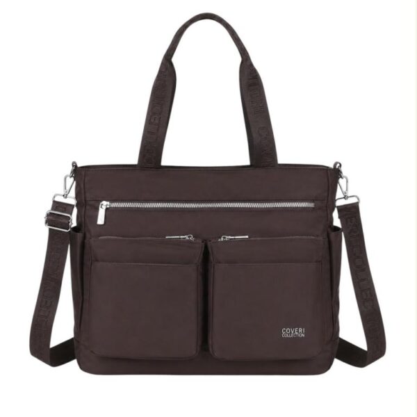 Amplio Bolso de Hombro en Nylon para Mujer con 9 Compartimentos y Gran Calidad Coveri Collection - Imagen 3