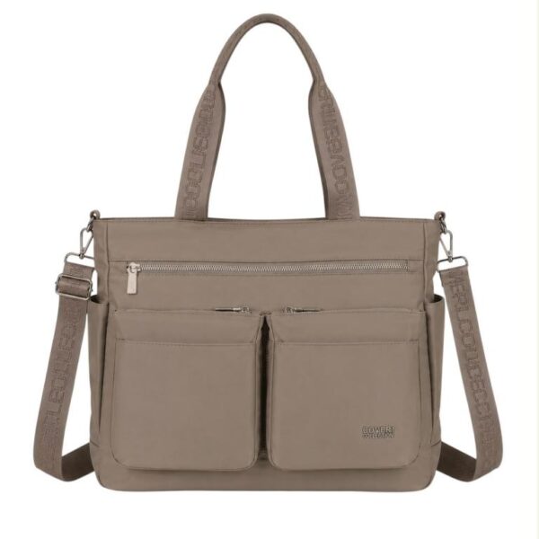 Amplio Bolso de Hombro en Nylon para Mujer con 9 Compartimentos y Gran Calidad Coveri Collection - Imagen 2