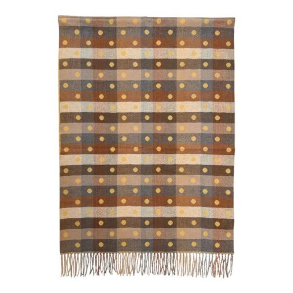 Bufanda Reversible de Lana para Mujer con Flecos Decorativos y Diseño de Lunares - Imagen 6