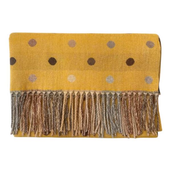 Bufanda Reversible de Lana para Mujer con Flecos Decorativos y Diseño de Lunares - Imagen 7