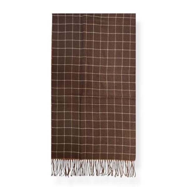 Bufanda Reversible de Lana para Mujer con Flecos Decorativos y Diseño de Rayas - Imagen 6