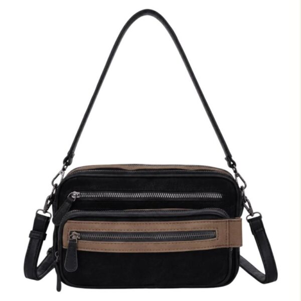Bolso Bandolera Sintético Bicolor con 5 Compartimentos con Cremallera y Gran Calidad Mujer - Imagen 4
