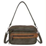 Bolso Bandolera Sintético Bicolor con 5 Compartimentos con Cremallera y Gran Calidad Mujer - Imagen 5