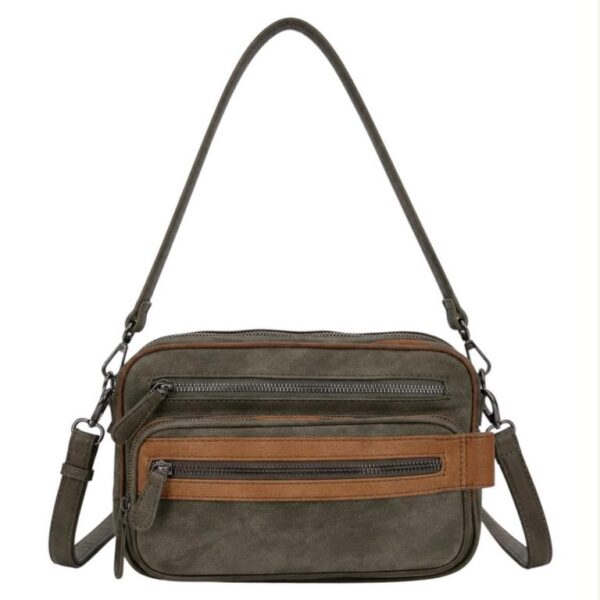 Bolso Bandolera Sintético Bicolor con 5 Compartimentos con Cremallera y Gran Calidad Mujer - Imagen 5