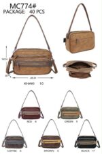 Bolso Bandolera Sintético Bicolor con 5 Compartimentos con Cremallera y Gran Calidad Mujer - Imagen 7