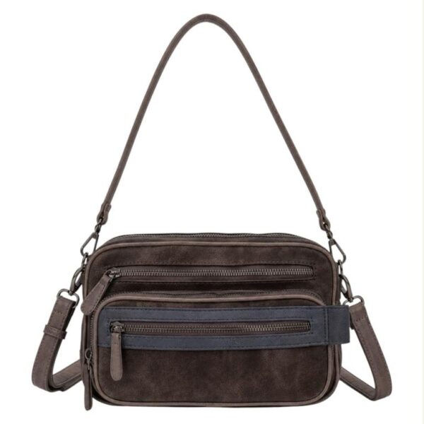 Bolso Bandolera Sintético Bicolor con 5 Compartimentos con Cremallera y Gran Calidad Mujer - Imagen 6