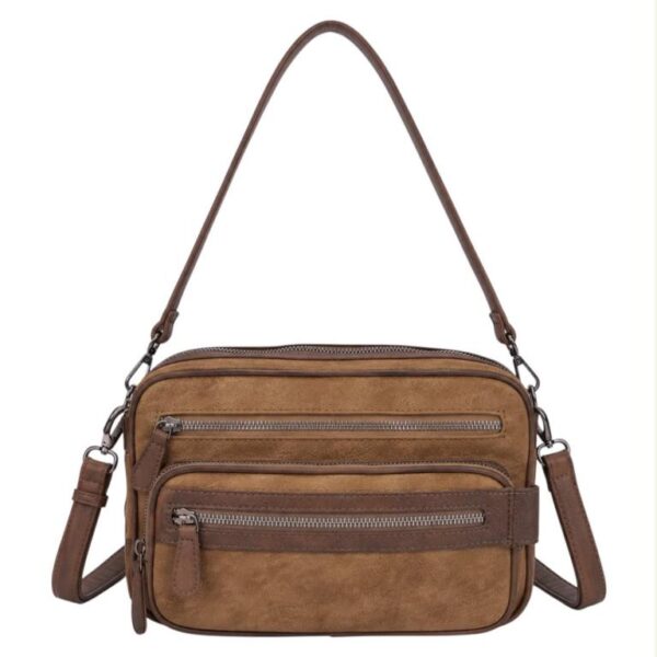 Bolso Bandolera Sintético Bicolor con 5 Compartimentos con Cremallera y Gran Calidad Mujer - Imagen 2