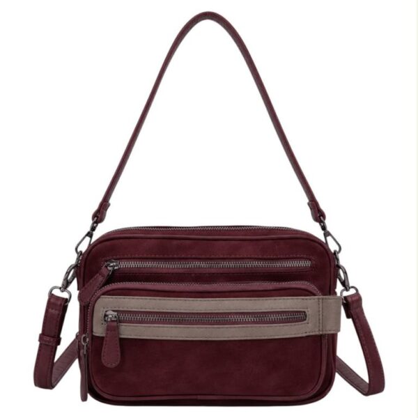 Bolso Bandolera Sintético Bicolor con 5 Compartimentos con Cremallera y Gran Calidad Mujer - Imagen 3