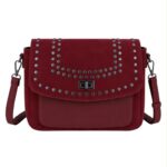 Bolso Bandolera Sintético Bicolor con Tachuelas en Solapa de Giro y Compartimento Frontal Mujer - Imagen 3
