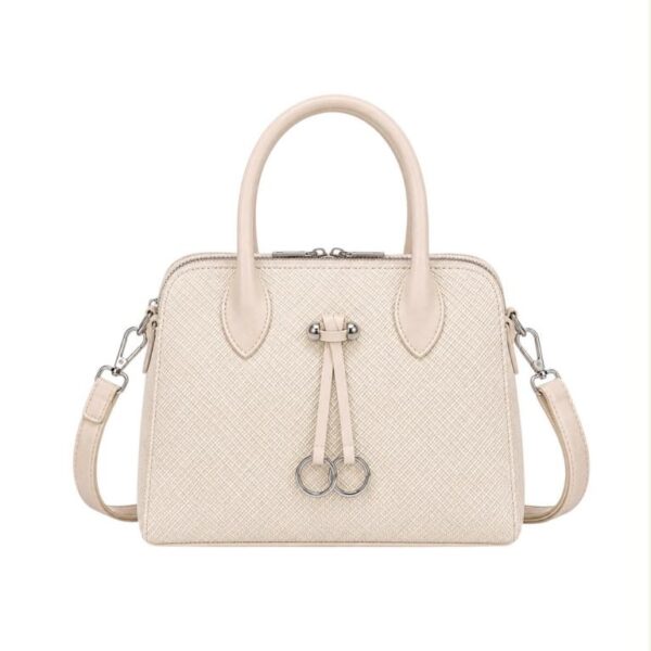 Bolso de Mano Sintético de Mujer con Frontal Decorativo, Bolsillo Trasero y 3 Cremalleras - Imagen 4