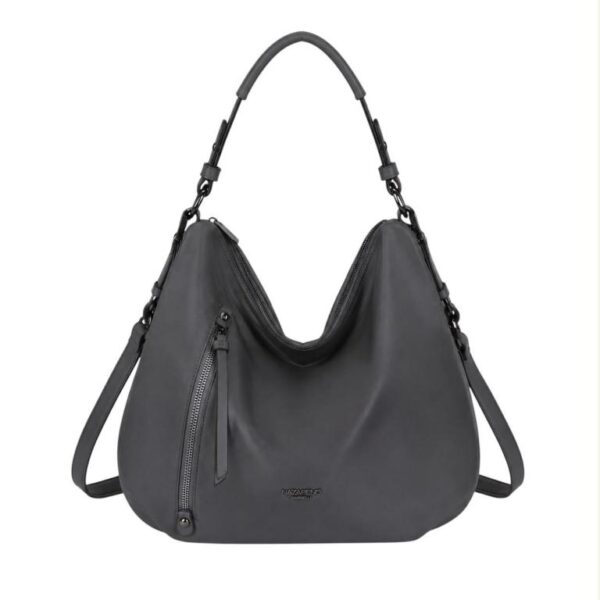 Bolso de Hombro Hobo en Nylon Nazareno Gabrielli con Bolsillos Exteriores de Cremallera Mujer - Imagen 5