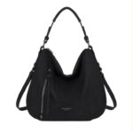Bolso de Hombro Hobo en Nylon Nazareno Gabrielli con Bolsillos Exteriores de Cremallera Mujer - Imagen 6