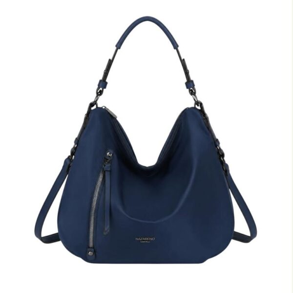 Bolso de Hombro Hobo en Nylon Nazareno Gabrielli con Bolsillos Exteriores de Cremallera Mujer - Imagen 8