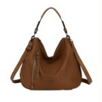 Bolso de Hombro Hobo en Nylon Nazareno Gabrielli con Bolsillos Exteriores de Cremallera Mujer