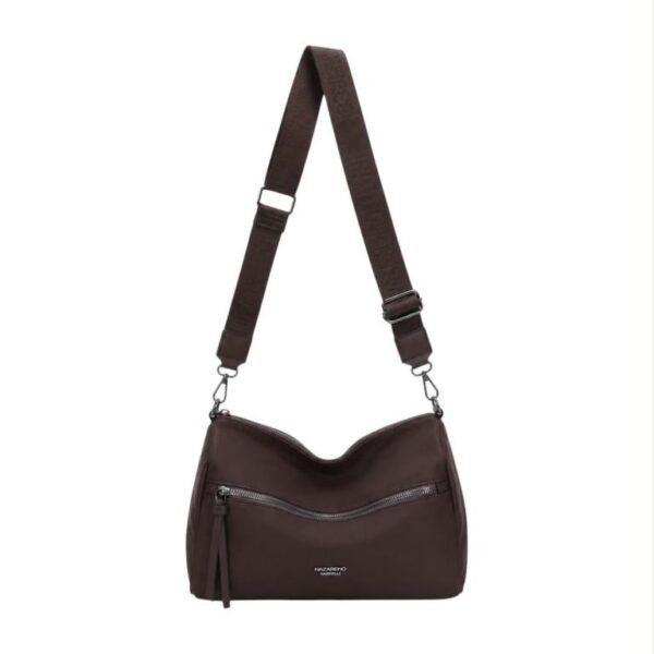 Bolso Bandolera en Tela Nylon para Mujer Nazareno Gabrielli con 2 Bolsillos Exteriores - Imagen 6