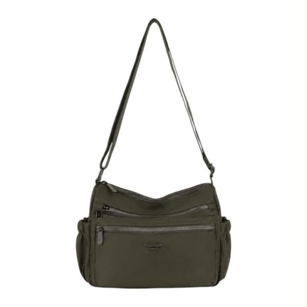 Bolso de Hombro en Nylon para Mujer Nazareno Gabrielli con 7 Compartimentos Organizadores - Imagen 6