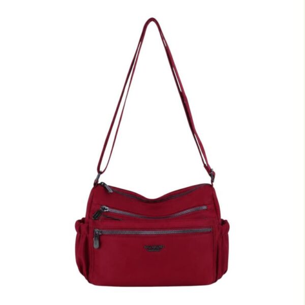 Bolso de Hombro en Nylon para Mujer Nazareno Gabrielli con 7 Compartimentos Organizadores - Imagen 9