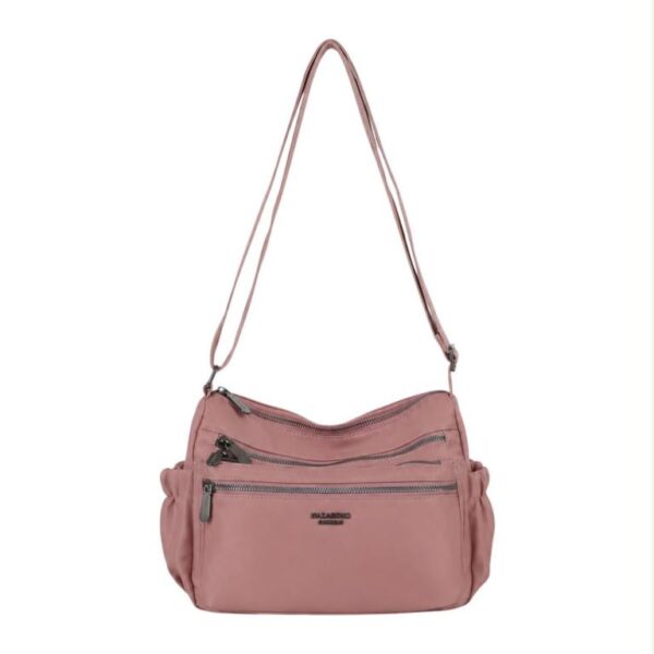Bolso de Mano en Piel Italiana con Diseño Medialuna, Asa Ajustable y 2 Cremalleras Mujer - Imagen 10
