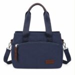 Bolso de Mano en Tela Nylon con 3 Compartimentos y Bolsillos Exteriores para Mujer - Imagen 8