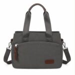 Bolso de Mano en Tela Nylon con 3 Compartimentos y Bolsillos Exteriores para Mujer - Imagen 9
