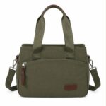 Bolso de Mano en Tela Nylon con 3 Compartimentos y Bolsillos Exteriores para Mujer - Imagen 3