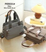 Bolso de Mano en Tela Nylon con 3 Compartimentos y Bolsillos Exteriores para Mujer - Imagen 10