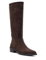 Botas Altas Clásicas para Mujer con Cremallera, Tacón Bajo y Punta Afilada