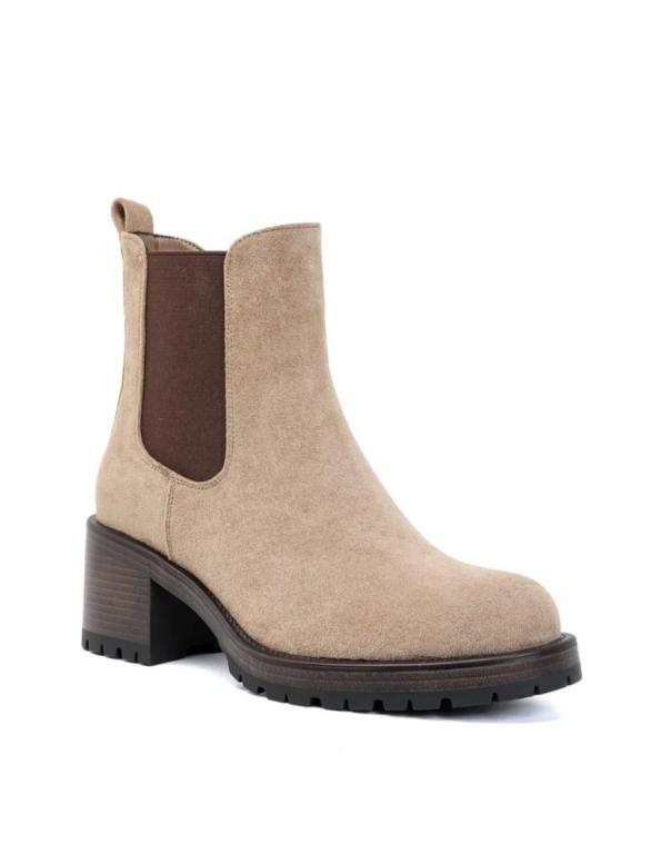 Botines de Mujer con Tacón Grueso, Cremallera y Suela Dentada-Kaki Botines de Mujer con Tacón Grueso, Cremallera y Suela Dentada - Imagen 1