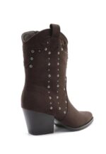 Botines de Mujer Estilo Cowboy con Tachuelas Decorativas Plateadas y Bloque de Tacón - Imagen 18