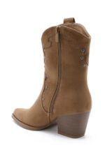 Botines de Mujer Estilo Cowboy con Tachuelas Decorativas Plateadas y Bloque de Tacón - Imagen 12