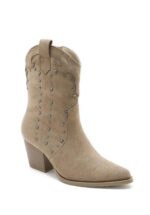 Botines de Mujer Estilo Cowboy con Tachuelas Decorativas Plateadas y Bloque de Tacón - Imagen 5