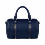 Bolso de Mano Sintético con Tachuelas y 2 Cremalleras Enterizas Decorativas para Mujer - Imagen 7