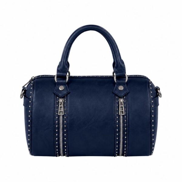 Bolso de Mano Sintético con Tachuelas y 2 Cremalleras Enterizas Decorativas para Mujer - Imagen 7