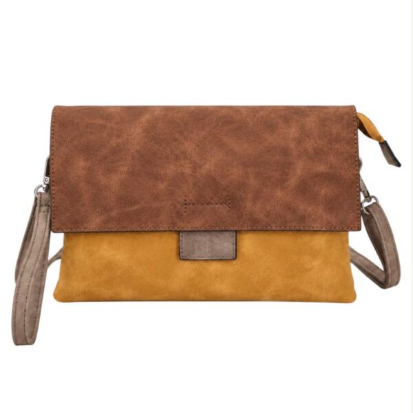 Bolso Bandolera Tricolor Sintético de Mujer con Asa Corta de Mano y Varios Compartimentos - Imagen 4