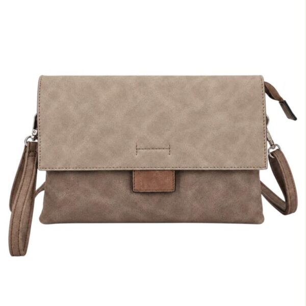 Bolso Bandolera Tricolor Sintético de Mujer con Asa Corta de Mano y Varios Compartimentos - Imagen 7