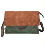 Bolso Bandolera Tricolor Sintético de Mujer con Asa Corta de Mano y Varios Compartimentos