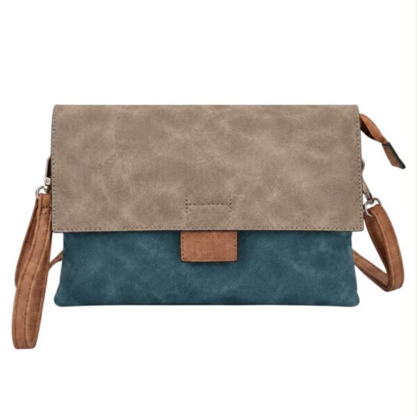 Bolso Bandolera Tricolor Sintético de Mujer con Asa Corta de Mano y Varios Compartimentos - Imagen 3