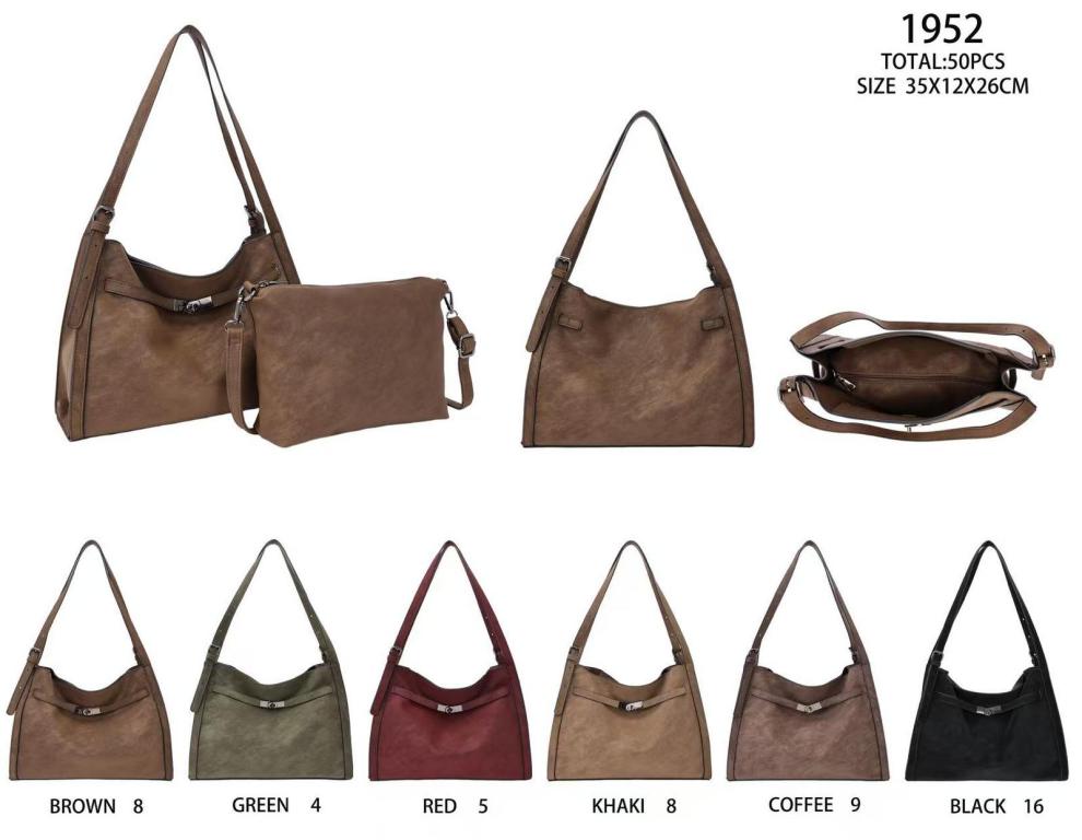 CG1952-All Bolso de Hombro Sintético Tipo Hobo con Manivela de Giro Frontal + Bolso Bandolera Mujer - Imagen 1
