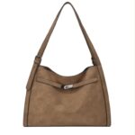 Bolso de Hombro Sintético Tipo Hobo con Manivela de Giro Frontal + Bolso Bandolera Mujer