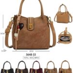 Bolso de Mano Sintético con Mini Solapa y Compartimentos Internos para Mujer
