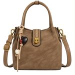 Bolso de Mano Sintético con Mini Solapa y Compartimentos Internos para Mujer