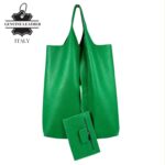 Bolso Shopper Universitario De Piel Italiana con Monedero Extra para Mujer
