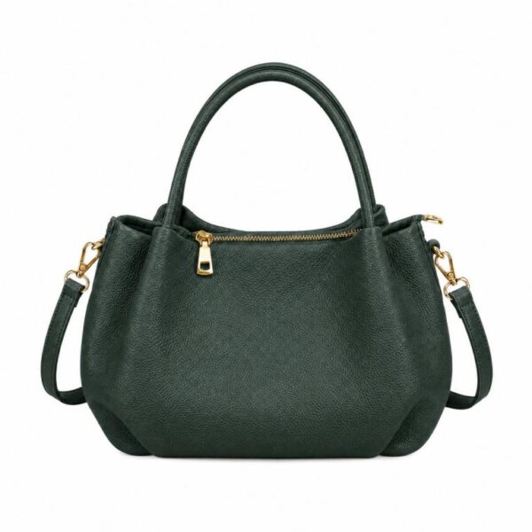 Bolso de Mano en Piel Italiana para Mujer con 2 Asas y Bolsillo Trasero - Imagen 11